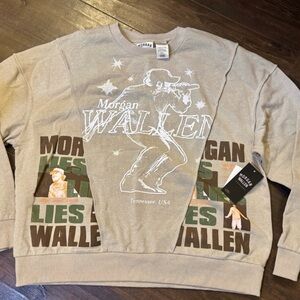 Morgan Wallen Beige Graphic Crewneck Sweater size 2XL
